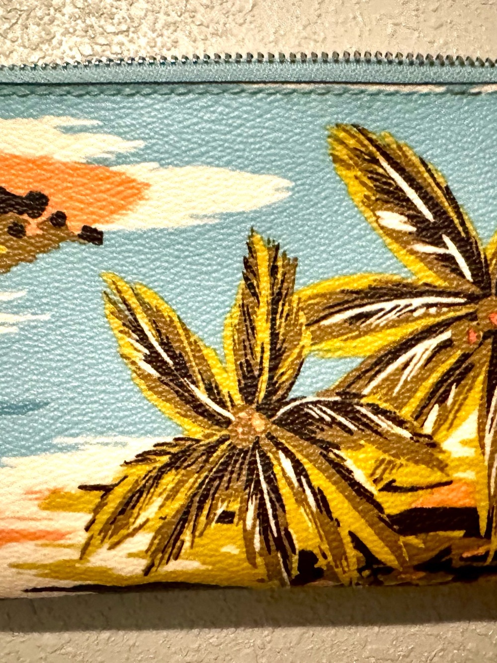 Coach Tropical Palm Print Wristlet - Picture 3 of 8